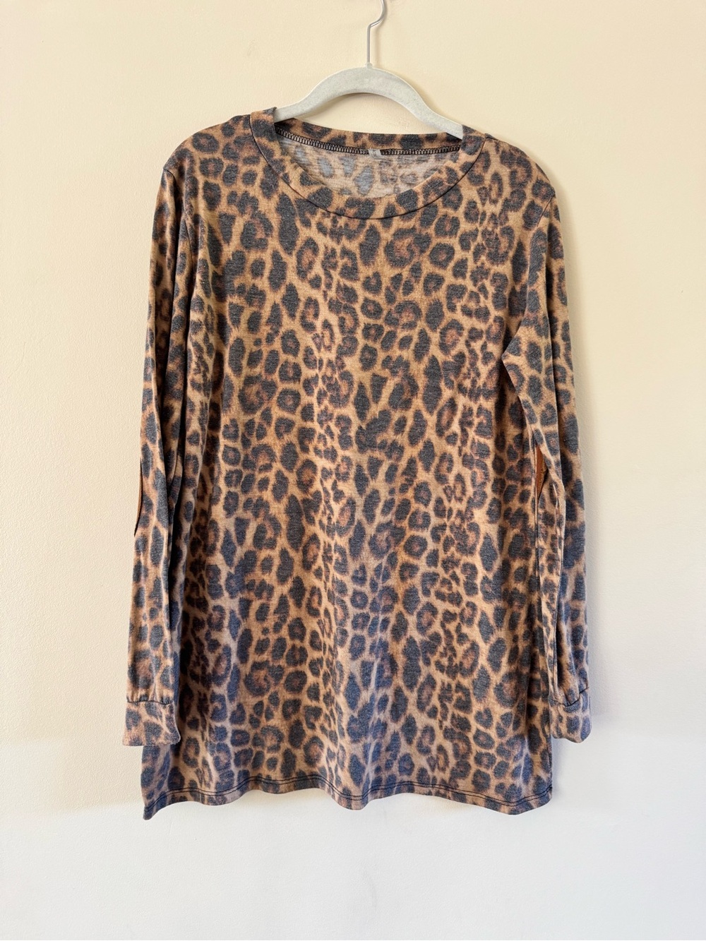 Acting Pro Leopard Print Long Sleeve Tee - Brown/Cream/Black